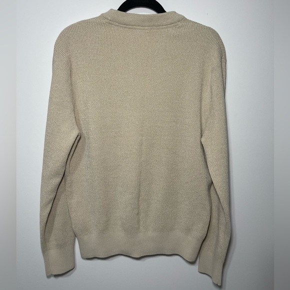 Selected Homme Ribbed Cream Organic Cotton Crewneck Pullover in size L - Picture 3 of 8